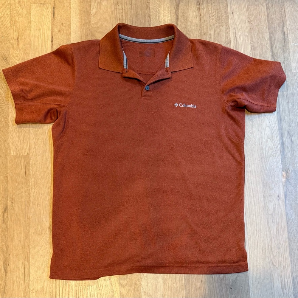 Columbia Brown Polo Shirt Athletic Comfort